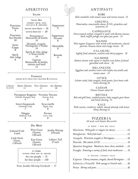 gallio menu.